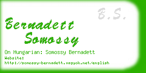 bernadett somossy business card